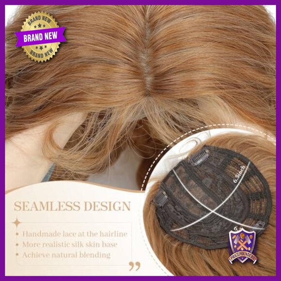 26-Inch Synthetic Hair Topper for Thinning Hair, Curly Wiglet for Volume main image 4